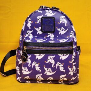 Loungefly Disney NBC ZERO Purple AOP GIow-in-the-Dark Mini Backpack NEW